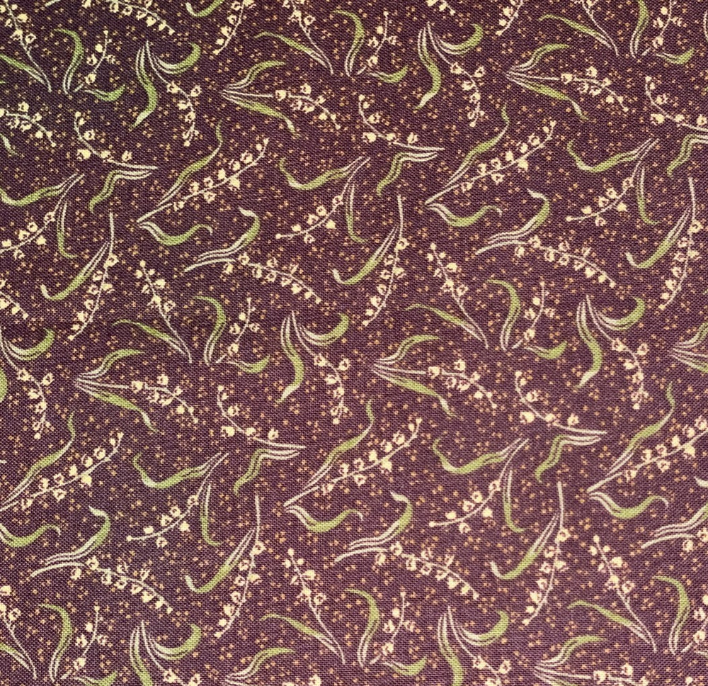 By 1/2 Yd “Circle of Love” 2005 Brown Green Floral ~ Thimbleberries Club for RJR