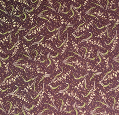 By 1/2 Yd “Circle of Love” 2005 Brown Green Floral ~ Thimbleberries Club for RJR