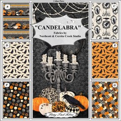 NORTHCOTT, CANDELABRA, CERRITO CREEK, PUMPKINS, RAVENS, HALLOWEEN, FALL, FABRICS
