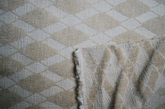 3/4 Yard Beige on Beige Diamonds Soft Upholstery Fabric 33″ X 56″