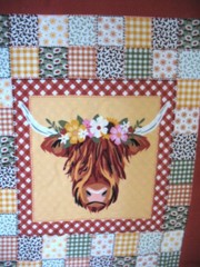 Highland Cow Polar Fleece Blanket FABRIC PANEL SET F&B 63×51″ FARMHOUSE DECOR