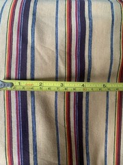1.75 Yards Gold Yellow Red Brown Stripe Jersey Knit Fabric Soft 47” X 63”