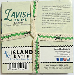 Lavish Batiks Stamps By Island Batik 5” Squares 42 Pieces 20 Fabric Designs