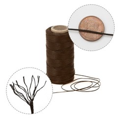 Tenn Well 328Yards 150D 1MM Waxed Thread, Flat Sewing Wax 328 yards, Brown
