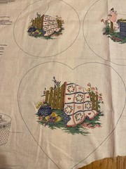 Cottage Core Country Fair Craft Panel Band Box Lid Or Pillow Or Appliqué Panels