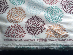 Multi Flower Starburst on White Metallic Copper Cotton Quilt Fabric~2 Yards 30″