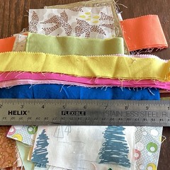 Cotton Quilting Fabric Scraps Lot, Multicolor Assorted Pattern Squares, 1 Pound