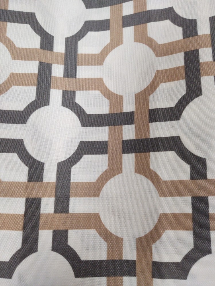 Waverly Screen Print Outdoor Fabric 120×56.5″, Cream, Tan, Dk Brown/Gray