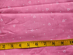 Dots and Hearts All Over pink cotton fabric, white hearts – 2 yards x 44″