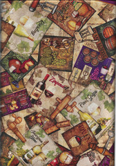 100% cotton novelty fabric “Wine Labels” by Quilting Treasures
