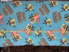 Vintage Nickelodeon Sponge Bob Square Pants Fleece Repurpose Craft RARE 28”x 52”