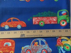 Cotton Quilt Fabric by Princess Fabric Inc. Bus Cars Trucks 1 Yd 20″ x 40″