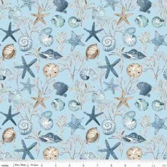 Blue Escape Coastal Cotton Romance Quilt Kit Backing Free Pattern 74″x87″