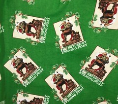 Cotton FLANNEL Fabric Christmas The Saturday Evening Post SEPS Curtis by 1/2Yard