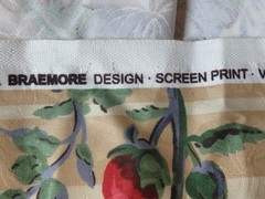 Vtg Braemore Design Fabrics Floral Striped Damask 3ydx56″ Upholstery Cotton