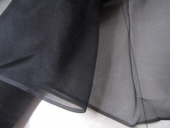 1 Yard Wholesale Black 100% Mulberry Silk Organza Fabric Gauze Tecido