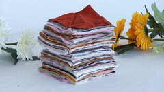 Hand Block Fabric Scrap Set | 100 Pieces of Cotton Remnants for Quilting