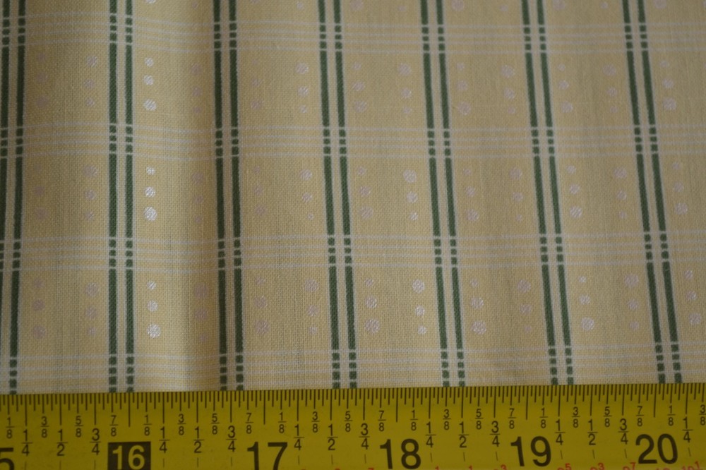 By 1/2 Yd, Lt-Yellow & Green Striped Quilt Fabric/RJR/Bowood/Pandolph/0075,M9004