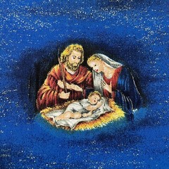 Christmas Nativity Holy Family Cotton Fabric Quilting Cranston VIP 3 1/2 Yards