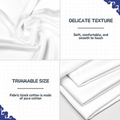 12 PCS 6×6 Inch Embroidery Fabric Squares White Cotton Cloth DIY Craft Project