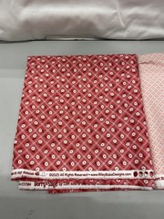 Riley Blake Lot Of 2x Berry And Sage Coral Red & Frosting – Approx 2 Yards Each