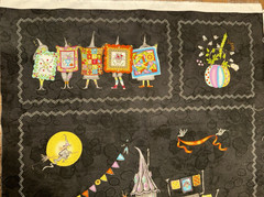 2.75 yds Salem Quilt Show HALLOWEEN fabric Meg Hawkey Witch Panel potions kit