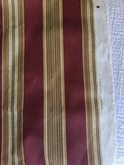 Outdoor Upholstery Fabric Burgundy Tan Olive Stripe 56″ x 135″ 3.75 Yards AMETEX