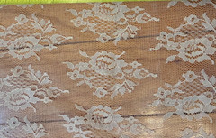 Beige BLUSH SHEER LACE FABRIC 5 Yds 53″ w Lightweight Bridal Stretch Floral Veil