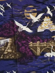 KONA BAY Fabrics Quilting Fabric Asian Crane Temple Moon 2.5 YDs x 43″ Cotton