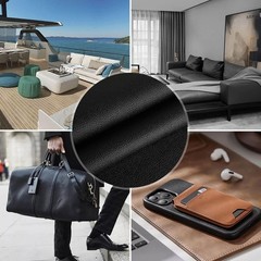 High-Quality Black Faux Leather Vinyl Fabric 54” x 12” for Stylish Projects
