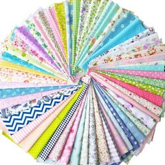 Durable Floral Cotton Fabric Precuts – 50 Sheets, 10×10 Inches for Crafting Joy