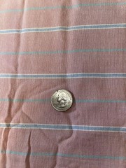 Vintage Poly Blend Pink & Blue Stripe Fabric 3/4 Yard X 60 inches