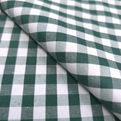 Hunter Green Gingham Polycotton Fabric 1/4″ Check Print 58″ By The Yard Picnic