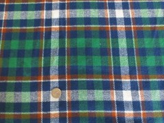 4245. VIBRANT GREEN & BLUE PLAID Synthetic Blend FABRIC – 55″ x 2 yds.