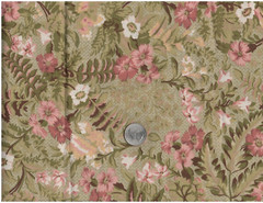 Remnant of Fabric Fat Eighth 9X21 Crafts, Quilting, White Flowers
