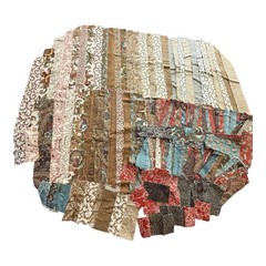 Vintage Civil War Quilting Strips Fabric Lot Calico Paisley Floral Scrap Brown