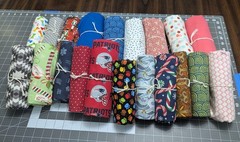 New Fabric Variety Box. 20+ Yards Assorted Cotton Fabric Pieces. No Scraps R109
