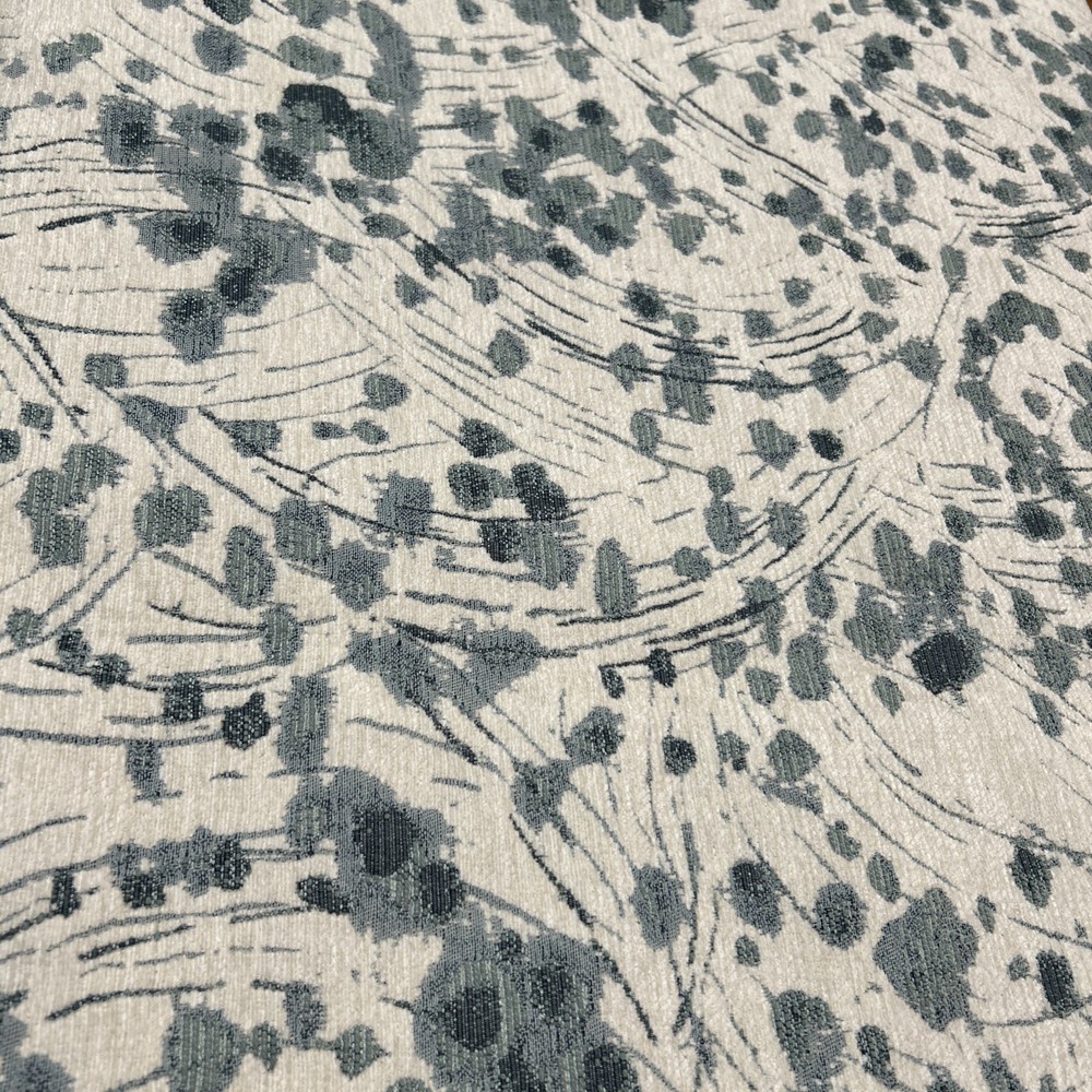 Designer Upholstery Woven Jacquard Fabric Remnant 56.5”x40” Blue Green Floral