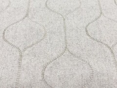 Weitzner Embroidered Wool Uphol Fabric- Contour / Almond 2 yds T1030/01