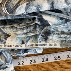 1.75 Yard Piece Midwinter Dream Wildlife Animals Cotton Quilting Fabric *washed*