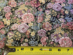 Garden Collectibles VIP Metallic Floral on Black Cotton Quilt Fabric Half Yard