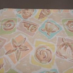 Jenny Faw Springs Industries Seashell Fabric 1 Yard Pastel Beach Coastal 44″ W