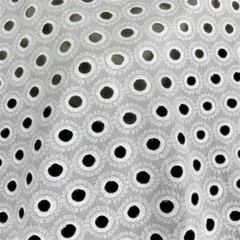 Embroidered Circles Eyelet Cotton Fabric for Tops Skirts Curtains Table Overlay