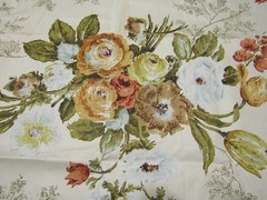 VTG 5 pieces 6.75 yds Fabric Flower Print Drapery Upholstery Remnants M14A