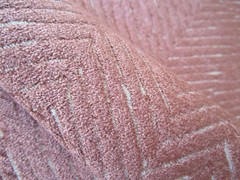 Peach Clay Terracotta Velvet Fabric with design Grid