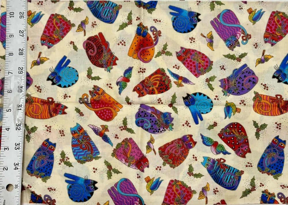 VTG Laurel Burch Cats ~ 11” x 15” Piece