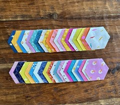 40 Pc Precut 1″ Finished Hexagons 3/8 Seam Ruby Star Small Prints/Backgrounds