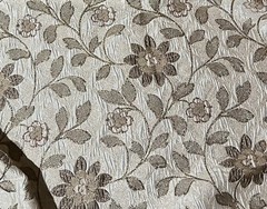 Brown Gold Ivory Floral Metallic Brocade Fabric 50” Width Sold By The Yard