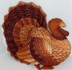 Vintage Cranston Fabric Panel Turkey Door Wall Greeter Stuffed Fall Decoration