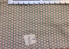 Fabric Traditions Reproduction Mauve Floral Green Stripe Cotton fabric 1 Yard